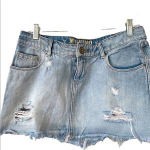 🔥 Mossimo Supply Co. Distressed light washed mini Jean skirt, size 9